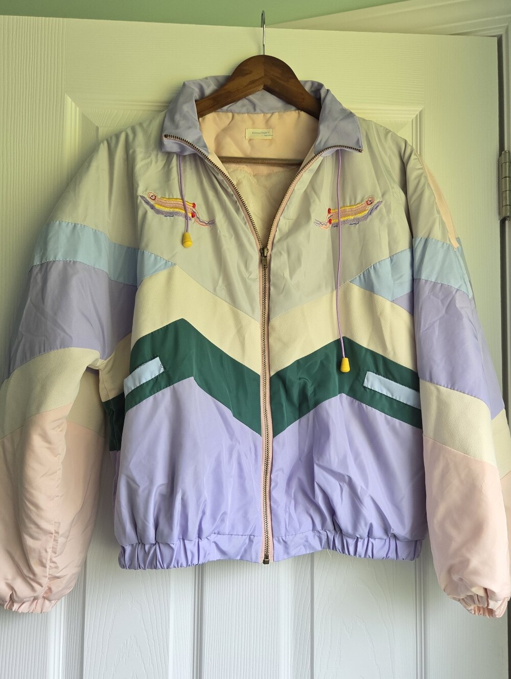 Vintage Cotton Sugar's Pastel Quilted Ski Jacket Dodo Clinique Medium Korea